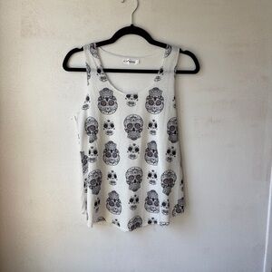 La Soul Sugar Skull Print Tank Size S
